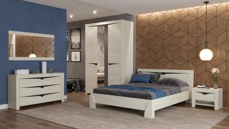 Кровать 1600 Лючия 33.09-02 без основания Ясень анкор светлый Венге_1