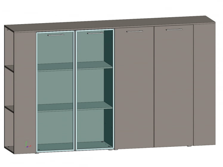 Двойной шкаф средний универсальный с боковыми стеллажами ДЖНО941.У727 / JNO941.U727_0