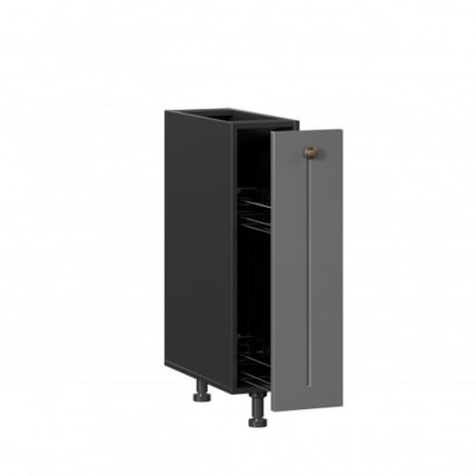 Тумба кухонная 200 бутылочница Амели-3 ЛД 299.100.000.014 Черный Оникс серый_1