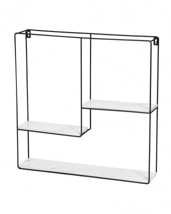 Полка Square черная Белый мрамор_0