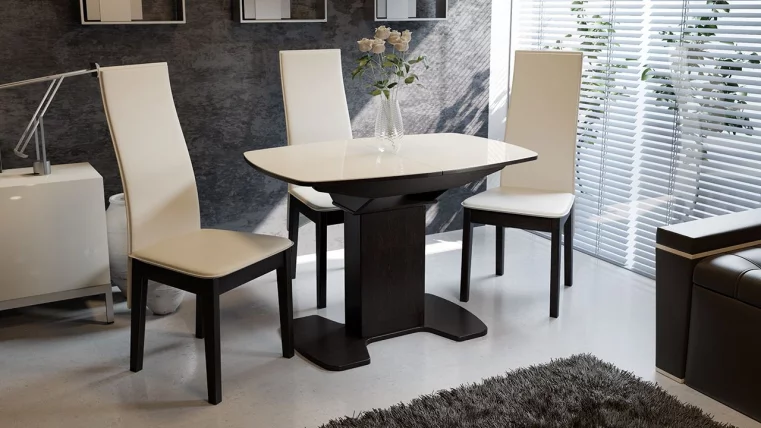 Стол обеденный Портофино СМ(ТД)-105.01.11(1) Венге/Стекло бежевое_2