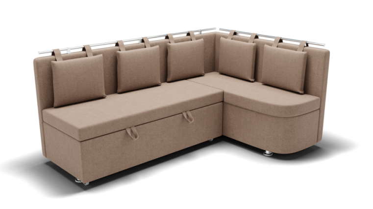 Кухонный диван Париж-2 без спального места угол левый/правый (ЗР) Цвет фасада: Светло коричневый; Тип: Левый/правый; Материал фасада: Металл/Велюр_0