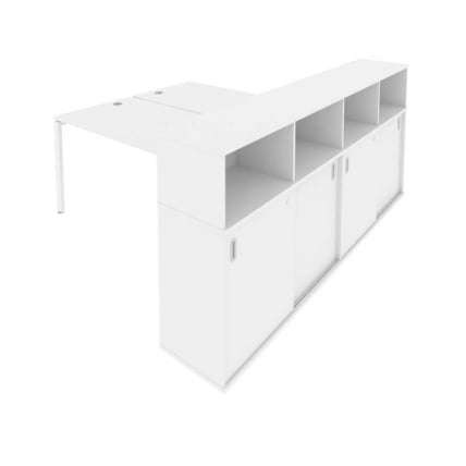 Рабочая станция с опорным шкафом-купе Metal System Б.РС-СШК-4.4 Белый_0