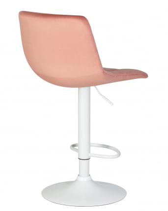 Стул барный DOBRIN TAILOR WHITE Пудрово-розовый велюр MJ9-32_3