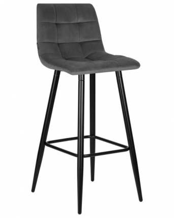 Стул барный DOBRIN NICOLE (черные матовые ножки, темно-серый велюр (108-91)) 2 шт_1