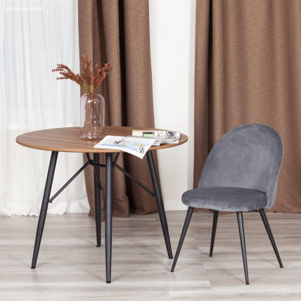 Стул MONRO (mod. 5144) металл/вельвет, 51x56x84 см, серый (HLR 21)/черный_8