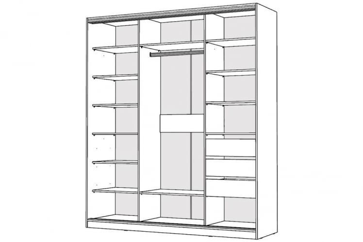 Шкаф-купе 2-х дверный Виктория 2000х584х2300, Белый 20ДЗЗЗДЗЗЗ-ПППЯ-Б 310-1694_1