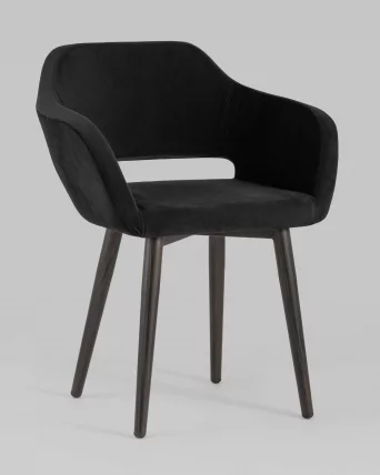 Стул с подлокотниками Саймон велюр Черный_1