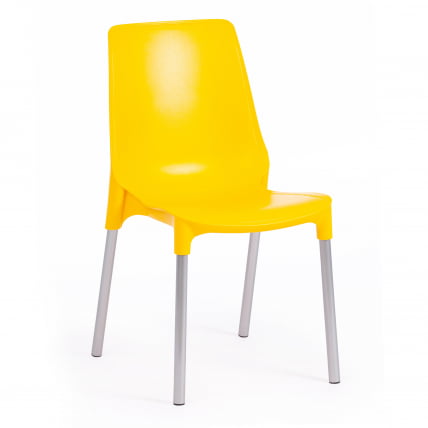 Стул GENIUS (mod 75) металл/пластик, 46x56x84cм, желтый/ножки хром_0