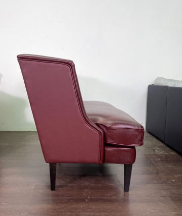 Диван двойной Амати в натуральной коже Бордовый_1