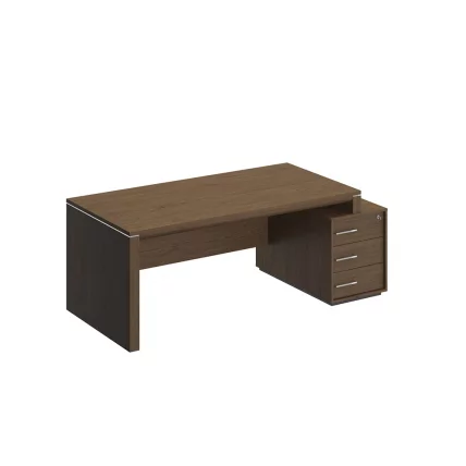 Стол руководителя правый на опорной тумбе малой VELAR ВЛ 147 ДТ Дуб табачный_0