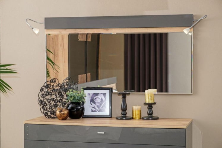 Зеркало настенное 890 Фиджи ЛД 659.450.000 Дуб Золотой Антрацит_1