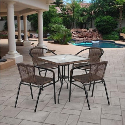 Комплект мебели Асоль LRC-02/LRT04-70x70 Light Brown (4+1)_0