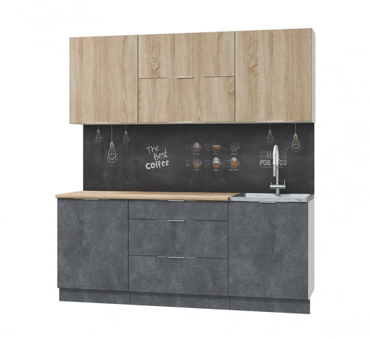 Кух. гарнитур Асти-дуб сонома 2.0, белый/ дуб сонома/ бетон темный / ПФ дуб бунратти (б/с 600)_0