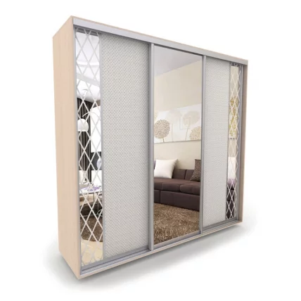 Шкаф-купе 3-х дверный Акцент-Вера КР 1800х600  Дуб молочный_0