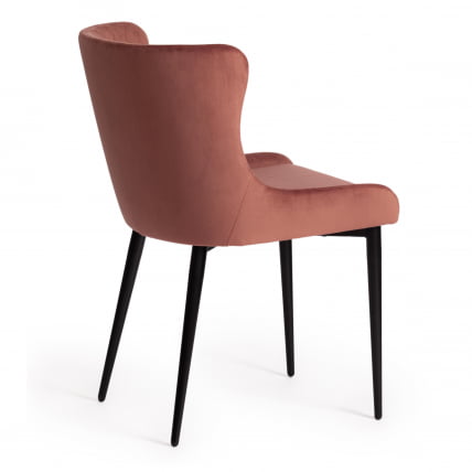 Стул MANTRA (mod. 713) ткань/металл, 49х61х82 см, высота до сидения 49 см, коралловый barkhat 15 /черный_2