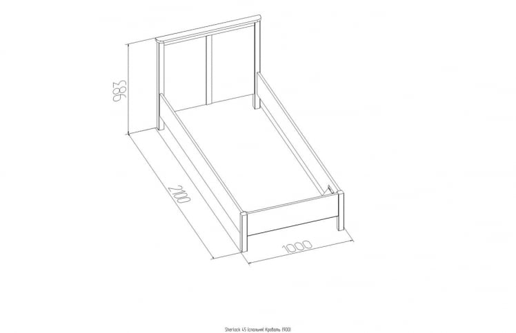 Кровать (900) Sherlock 45 Орех шоколадный (спальня)_2
