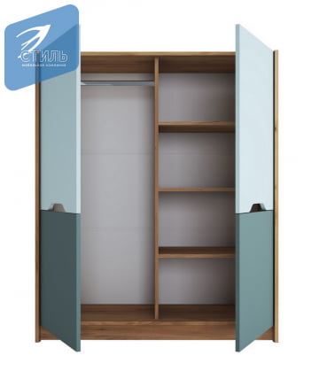 Шкаф RICH ШК-004 Мята/Сумеречный голубой/дуб крафт золотой_2