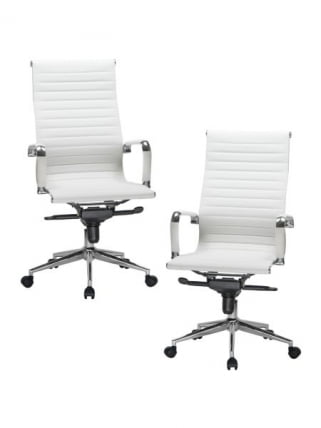 Офисное кресло для руководителей DOBRIN CLARK (белый) 2 шт_0