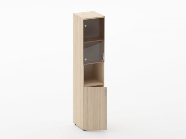 Шкаф высокий со стеклом и нишей Glassy 6.19.14Л Бук светлый_1