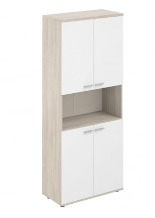 Шкаф высокий с нишей Sigma SG.841.OL.WH.WH Дуб светлый Белый_0