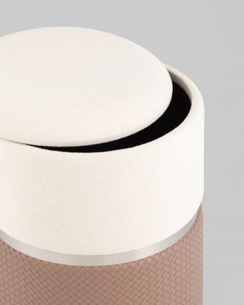 Пуф Кэрри с ящиком светло-коричневый шенилл с экокожей_6