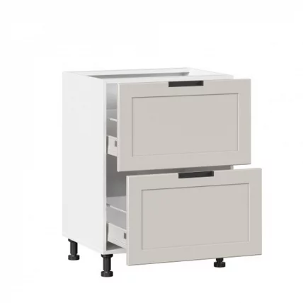 Тумба кухонная 600 с 2 ящиками ЛЮКС (4) Джамис ЛД 296.900.000.121 Белый Кашмир_1