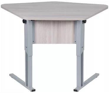 Парта двухместная (рост 6) с трапециевидной столешницей Дуб Вотан/Металл Серый_0