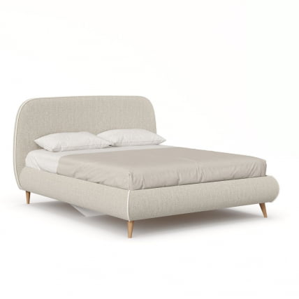 Мягкая кровать Холли ЛД 600.560.000 Светло-серый Молочный_0