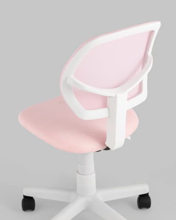 Кресло компьютерное детское ЛОЛО розовый пластик белый_6
