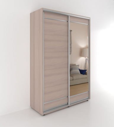 Шкаф-купе 2-х дверный Акцент-Лайт Д3 1200х600 Ясень шимо светлый_0