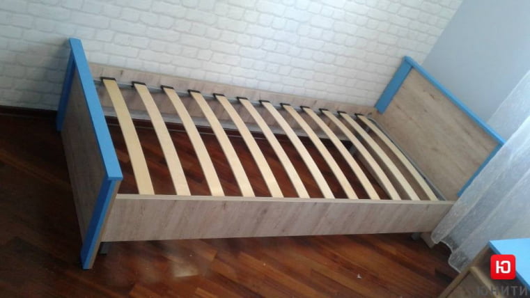 Каркас кровати Скаут 900 (дуб бонифаций,софт тач индиго)_2