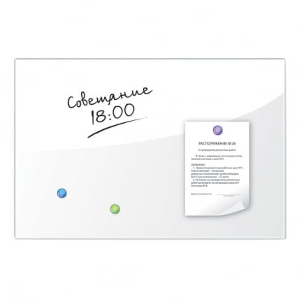 Доска магнитно-маркерная стеклянная BRAUBERG 40х60 см Белая_6