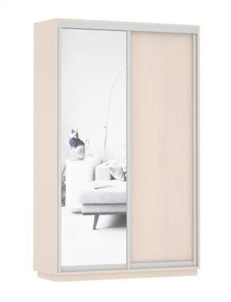 Шкаф-купе двухдверный Экспресс Дуо Медиум 1400х2400h Дуб молочный_0