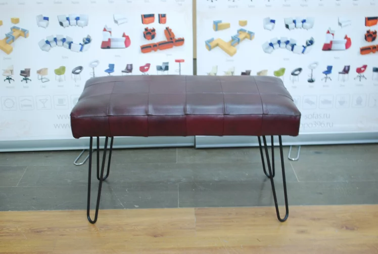 Банкетка Лейд 800x400 кожа бордовая_2