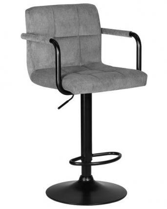 Стул барный DOBRIN KRUGER ARM BLACK (серый вельвет (LAR-E2041-25)) 2 шт_1