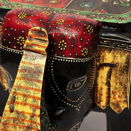 Столик Secret De Maison SLON ( mod. ET-001) дерево, 44х44х44см, этническая роспись_4