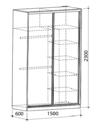 Шкаф-купе Гранд 2-600 Вишня оксфорд / Крем_3