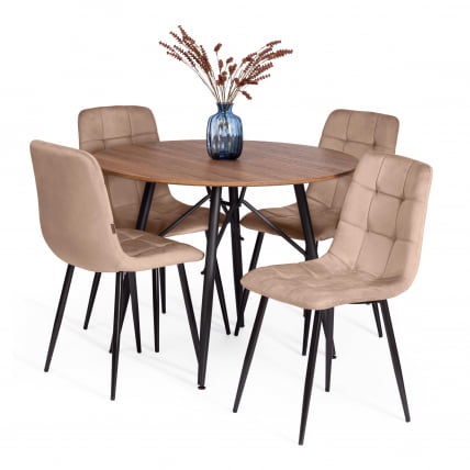 Стул CHILLY (mod. JSC-220) Велюр/металл , 44,5х52,5х88 см, Beige (бежевый) HLR8 / черный_5