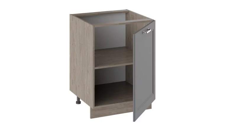 Шкаф напольный Одри Н_72-60_1ДР  Дуб Сонома трюфель/Серый шелк_1