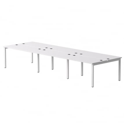 Бенч-система на 6 мест на металлокаркасе, опоры 90 гр Everprof EVO 254S218 Белый_0