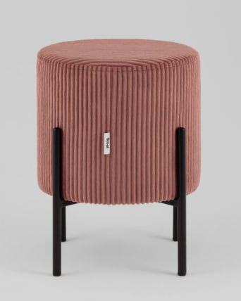 Пуф Кейси велюр рельефный коралловый_1