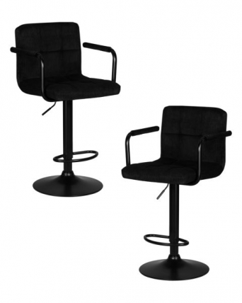 Стул барный DOBRIN KRUGER ARM BLACK (черный вельвет (LAR-E2041-52)) 2 шт_0