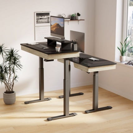 Стол для компьютера c электрической регулировкой по высоте и 2 ящиками EUREKA ERK-ED-I47-OG_5