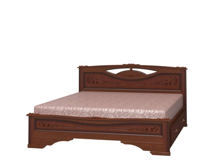 Кровать Елена-3 200х140 с выкатными ящиками Орех_0