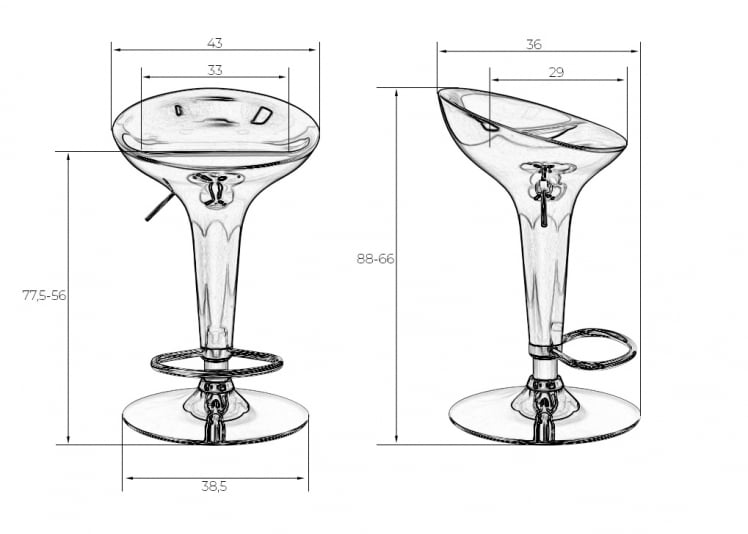 Стул барный DOBRIN BOMBA Бордовый металлик_6