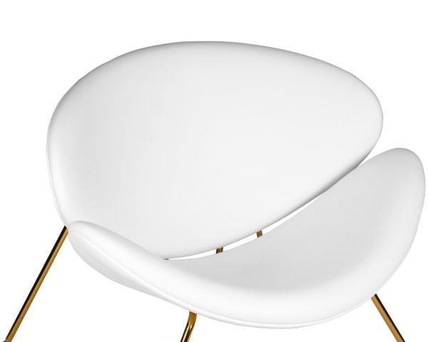 Кресло дизайнерское DOBRIN EMILY (белый винил YP17, золотое основание) 2 шт_1