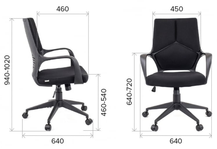 Кресло для персонала Еверпроф Трио Блаcк ЛБ Т Ткань Бирюзовый / Everprof Trio Black LB T_3