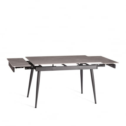 Стол обеденный Lord Grey/Лорд Грей столешница керамика (матовая) /опоры металл, светло-серый/черный, (120+30+30)x80x75 см_9