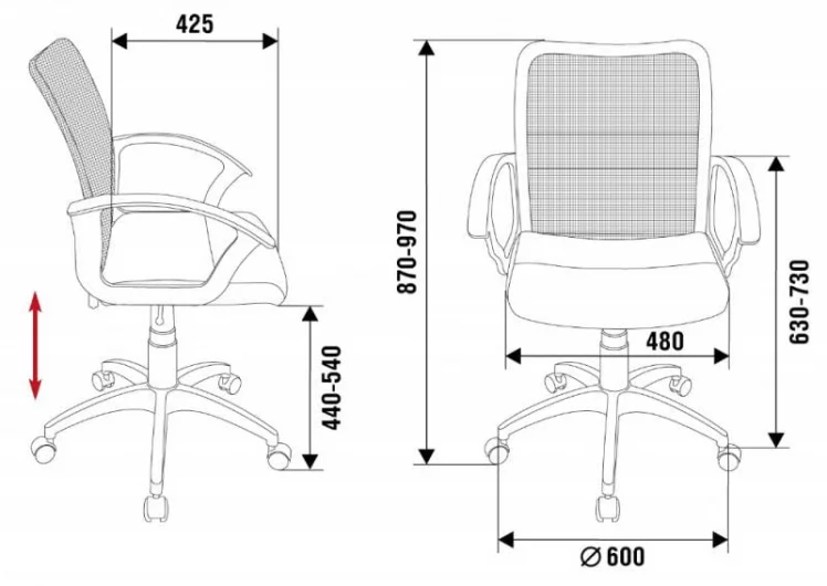 Офисное кресло Бюрократ CH-590 BL/BLACK Синее Черное спинка сетка_5